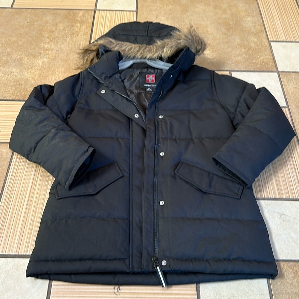 SwissTech Black Parka - L (10-12)